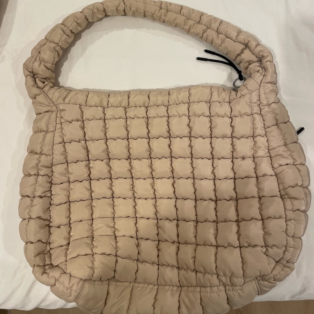 Free People movement quilted carry all bag in beige